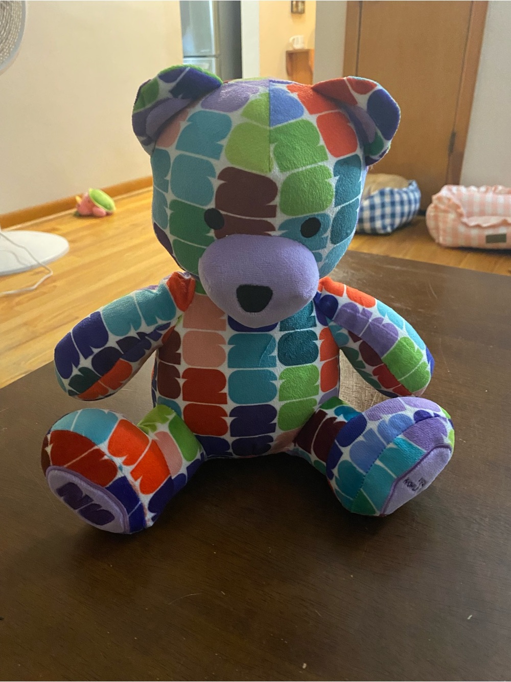 Colorful Patchwork Plush Bear - Multicolor Kids Stuffed Animal FIFA World Cup